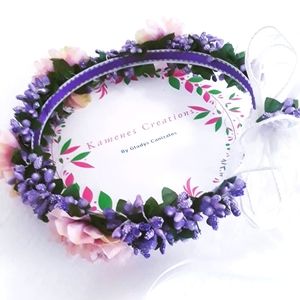 Beautiful purple Flower 👧 girl crown 10"